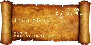 Örsi Márk névjegykártya
